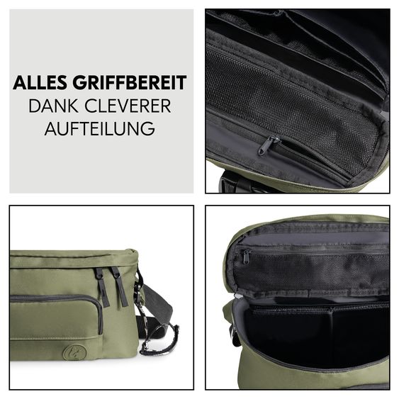 Hauck Universal Kinderwagen Organizer und Bauchtasche - Pushchair Hip Bag - Olive