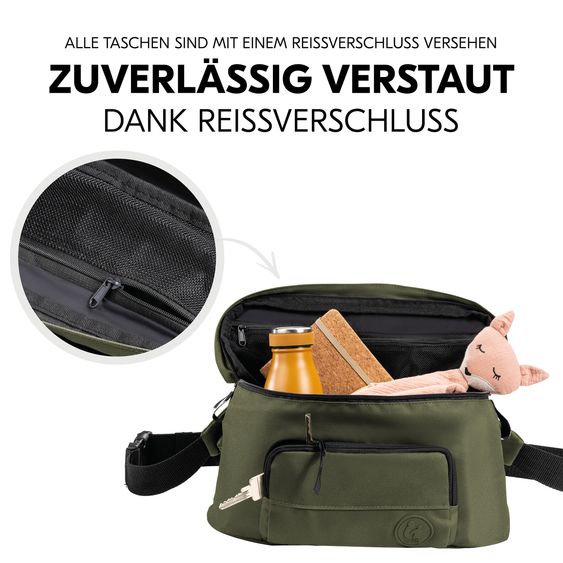 Hauck Universal Kinderwagen Organizer und Bauchtasche - Pushchair Hip Bag - Olive