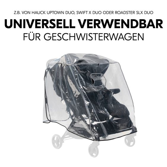 Hauck Universal rain cover for sibling prams / twin buggies