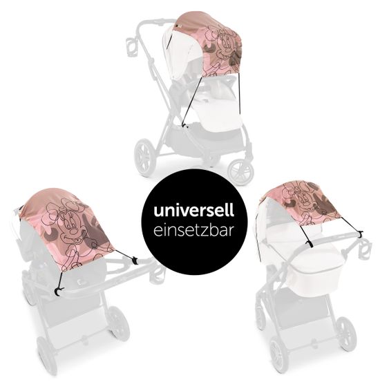 Hauck Universal Sonnensegel für Kinderwagen - Disney - Minnie Mouse Rose