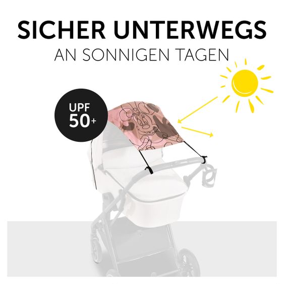 Hauck Universal Sonnensegel für Kinderwagen - Disney - Minnie Mouse Rose