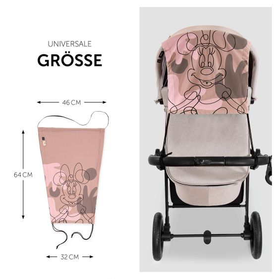 Hauck Universal Sonnensegel für Kinderwagen - Disney - Minnie Mouse Rose