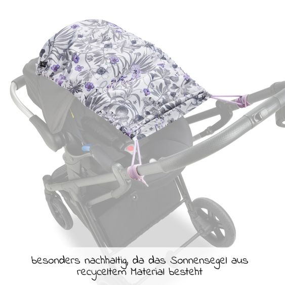 Hauck Universal Sonnensegel für Kinderwagen - Floral Grey