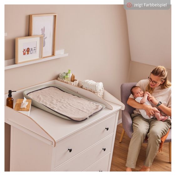 Hauck Wickelauflage Change N Clean inkl. Topper - Light Blue / Beige