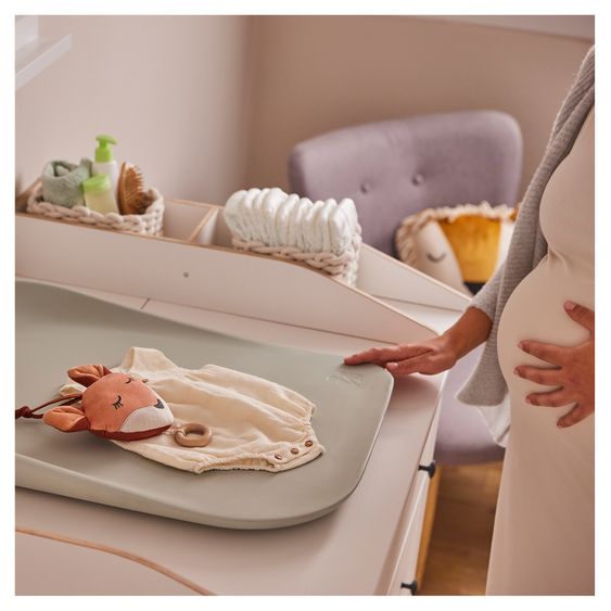 Hauck Wickelauflage Change N Clean inkl. Topper - Sage / Beige