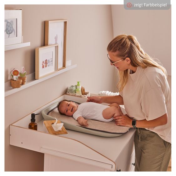 Hauck Wickelauflage Change N Clean inkl. Topper - Sage / Beige