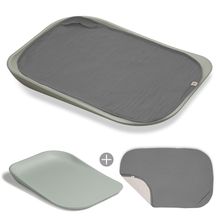 Wickelauflage Change N Clean inkl. Topper - Sage / Dark Grey