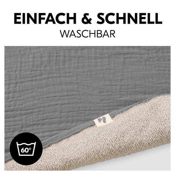 Hauck Wickelauflage Change N Clean inkl. Topper - Sage / Dark Grey