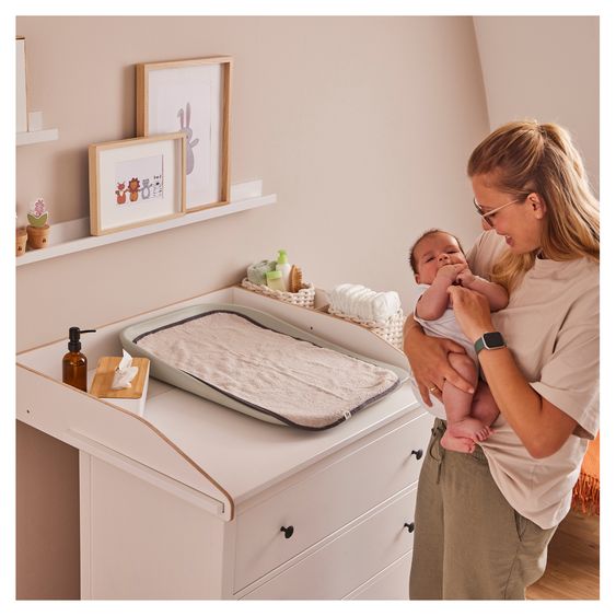 Hauck Wickelauflage Change N Clean inkl. Topper - Sage / Dark Grey