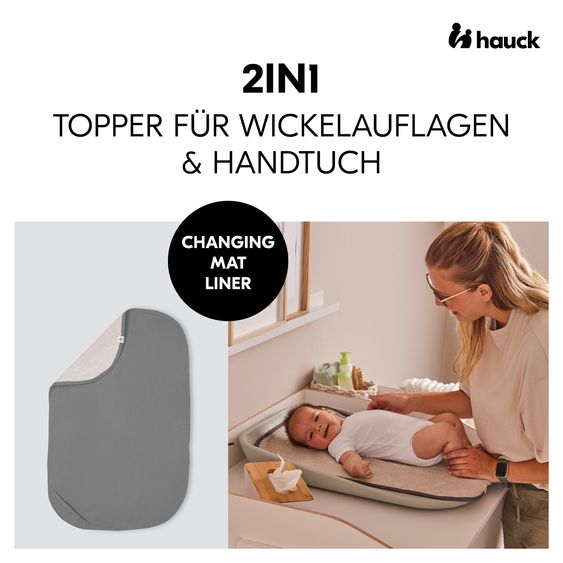 Hauck Wickelauflage Change N Clean inkl. Topper - Sage / Dark Grey