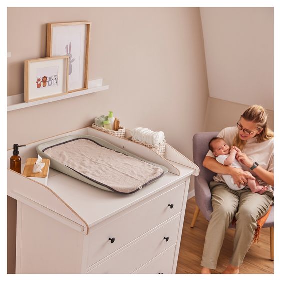 Hauck Wickelauflage Change N Clean inkl. Topper - Sage / Dark Grey