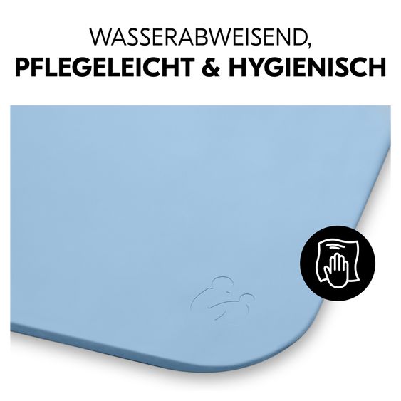 Hauck Wickelaufsatz Combine N Change für Kommoden im Sparset inkl. Wickelauflage & Topper - Light Blue / Beige