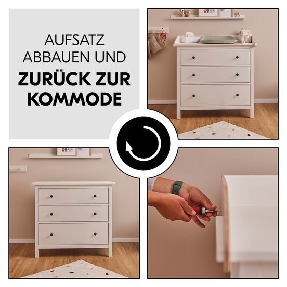 Hauck Wickelaufsatz Combine N Change für Kommoden inkl. Wickelauflage - Light Blue