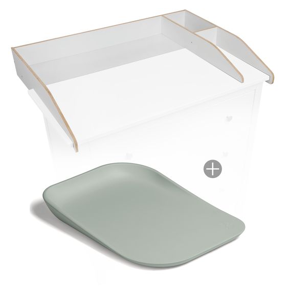 Hauck Wickelaufsatz Combine N Change für Kommoden inkl. Wickelauflage - Sage