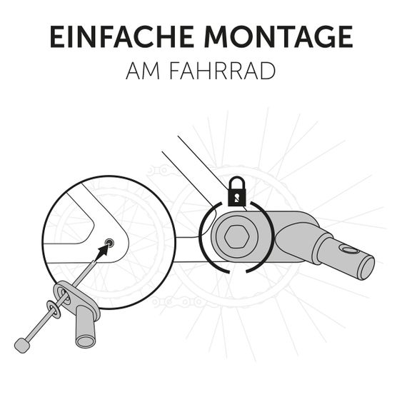 Hauck Zusatz- Fahrradkupplung für Dryk Duo Fahrradanhänger