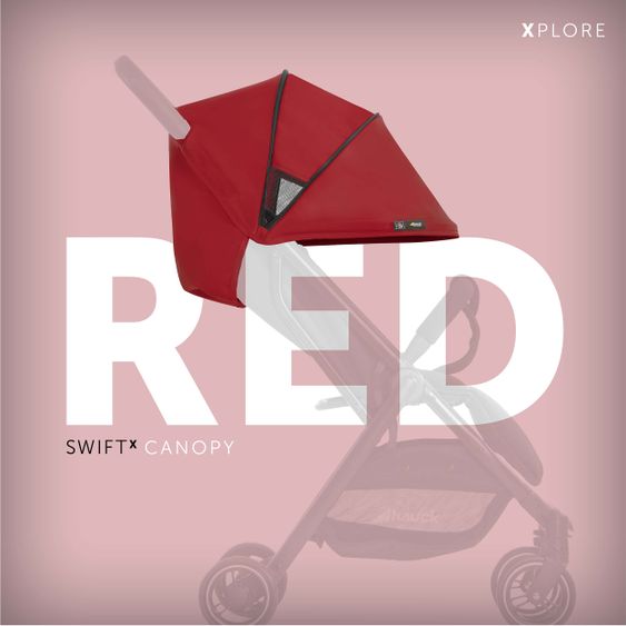 Hauck Zusatz-Sonnenverdeck für Buggy Swift X - Single Deluxe Canopy - Red