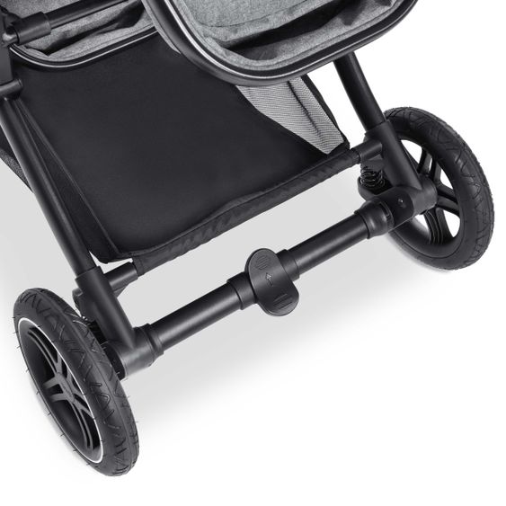 Hauck Twin stroller Atlantic Twin (incl. baby bath for newborn) - up to 36 kg loadable - Melange Grey