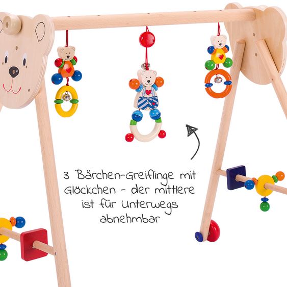 Heimess Greif- und Spieltrainer / Spieltrapez Baby-Fit - Herzbär