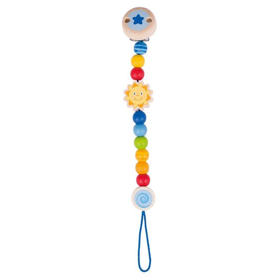 Heimess Schnullerkette aus Holz Sonne - Soft Colors