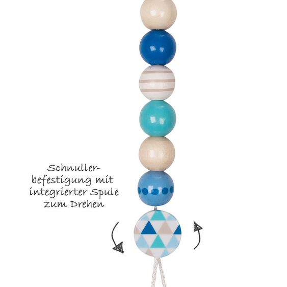 Heimess Schnullerkette aus Holz - Stern - Blau