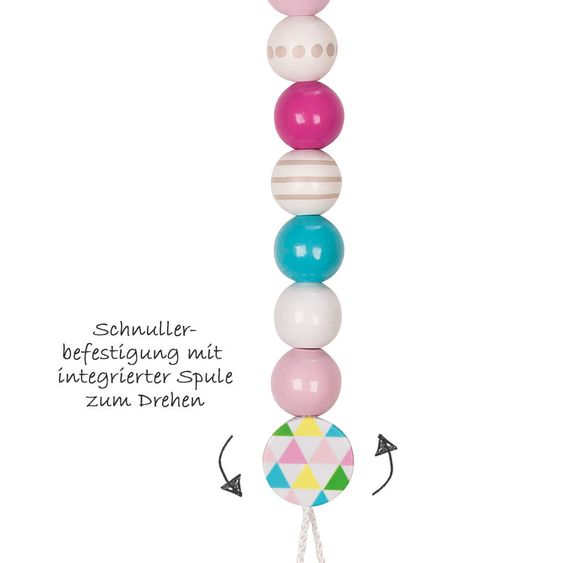 Heimess Schnullerkette aus Holz - Stern - Rosa