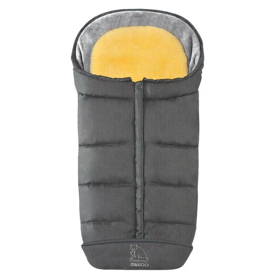Heitmann 2in1 Fußsack Sitzauflage & Fußsack mit Lammfelleinlage - Eisbärchen - Grau
