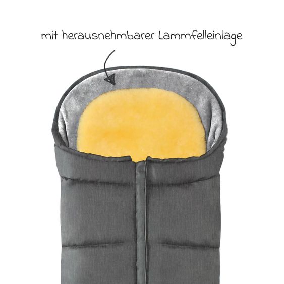 Heitmann Cuscino 2in1 per seduta e piedi con inserto in pelle d'agnello - orso polare - grigio