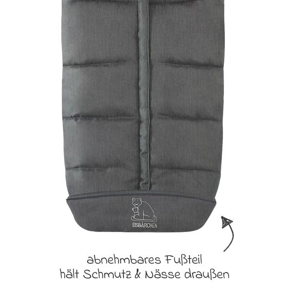 Heitmann Cuscino 2in1 per seduta e piedi con inserto in pelle d'agnello - orso polare - grigio
