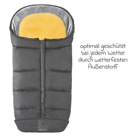 Heitmann Cuscino 2in1 per seduta e piedi con inserto in pelle d'agnello - orso polare - grigio