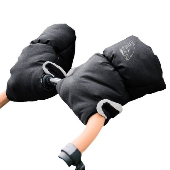 Heitmann Handwärmer / Handschuhe Kinderwagenmuff Eisbärchen - Grau-Meliert