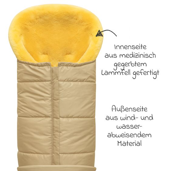Heitmann Lammfellfußsack Eisbärchen Premium - Beige