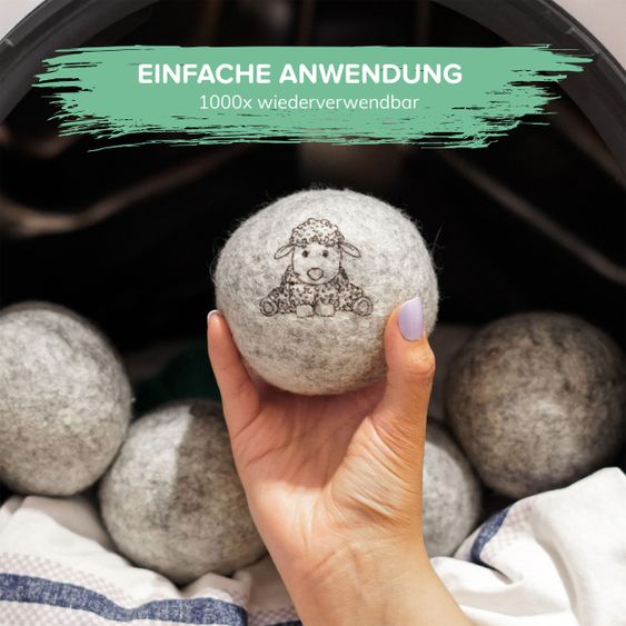 Heldengrün Öko-Trocknerbälle 6er Pack - Nachhaltiger Weichspüler