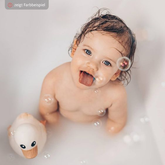 HEVEA Anatra da bagno e giocattolo in gomma naturale - Kawan - Giallo zabaione