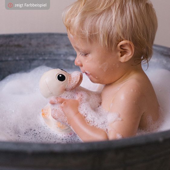 HEVEA Anatra da bagno e giocattolo in gomma naturale - Kawan - Giallo zabaione