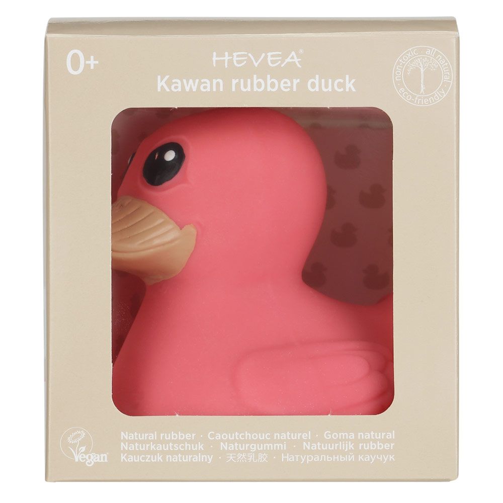 HEVEA Bade- und Spielzeugente aus Naturkautschuk - Kawan - Powerful Pink
