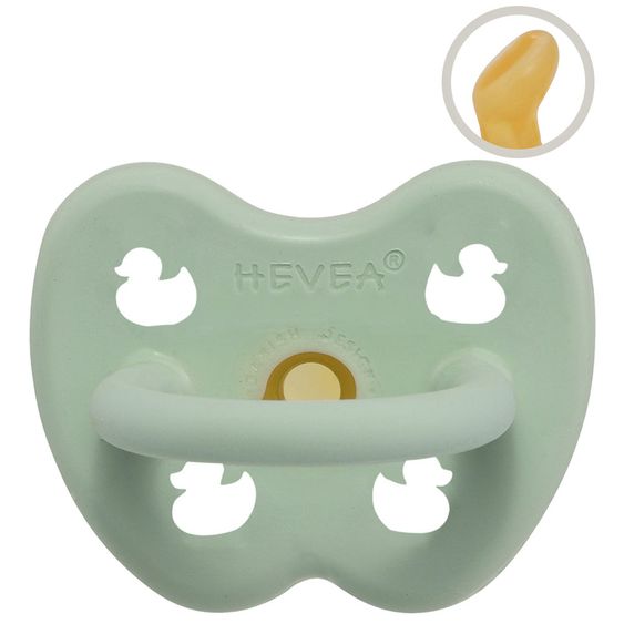 HEVEA Soother made of natural rubber - orthodontic - Duck - Mellow Mint - size 0-3 M