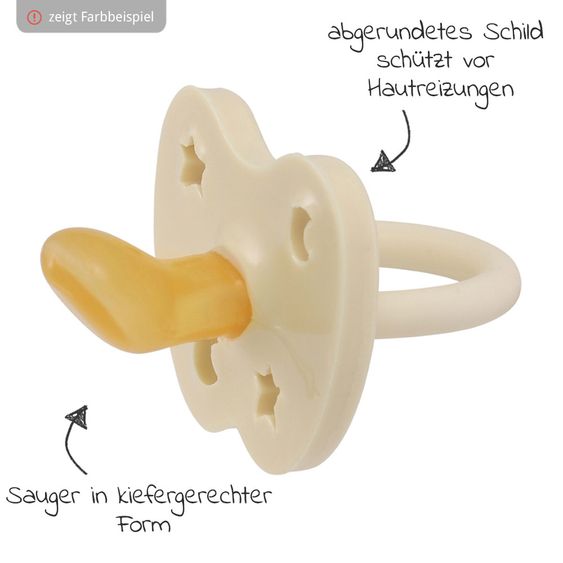 HEVEA Pacifier natural rubber - orthodontic - Crown - Gorgeous Grey - size from 3 M