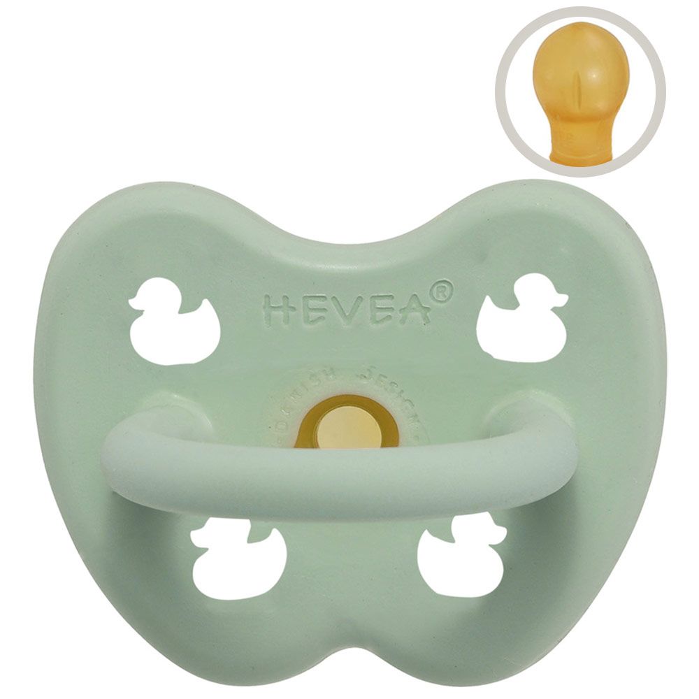 HEVEA Schnuller aus Naturkautschuk - rund - Ente - Mellow Mint - Gr. 0-3 M