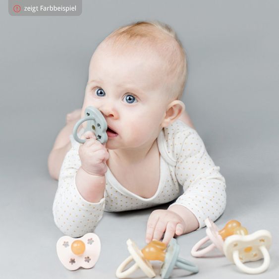 HEVEA Schnuller aus Naturkautschuk - rund - Krone - Gorgeous Grey - Gr. ab 3 M