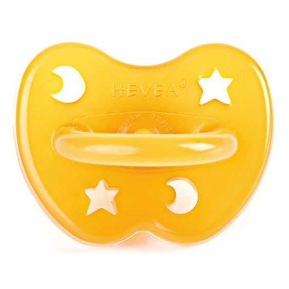 HEVEA Schnuller kiefergerecht - Kautschuk 0-3 M - Stern & Mond