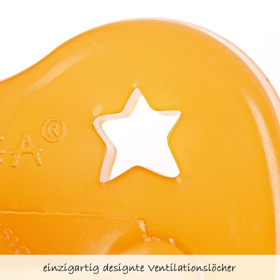 HEVEA Schnuller kiefergerecht - Kautschuk 0-3 M - Stern & Mond