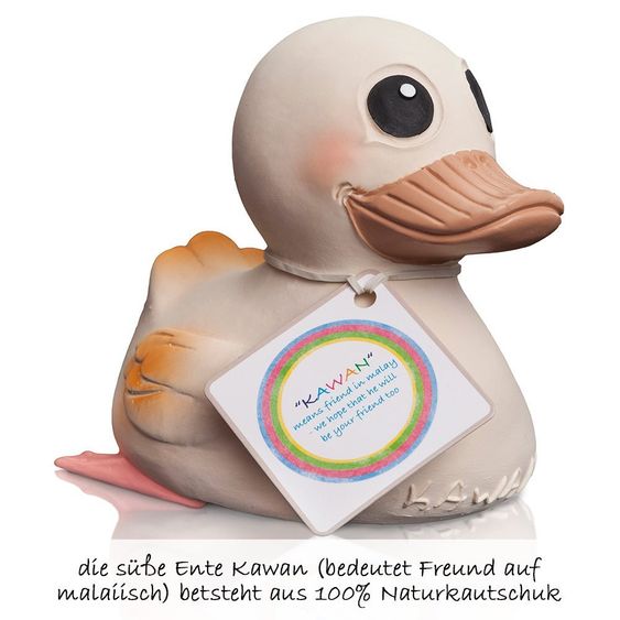 HEVEA Animale da gioco e da bagno Duck Kawan in gomma naturale
