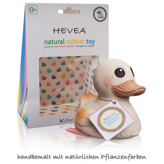 HEVEA Animale da gioco e da bagno Duck Kawan in gomma naturale