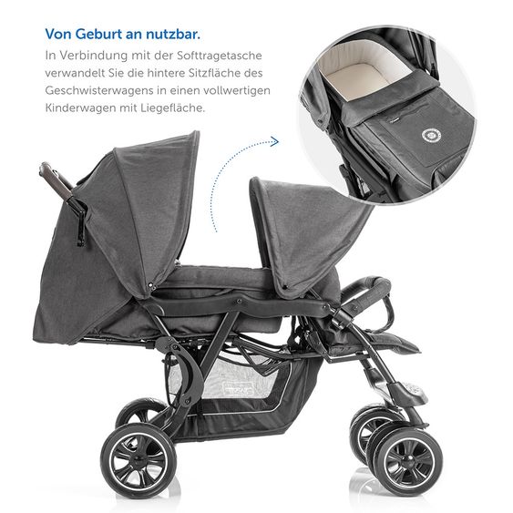 Hoco 3 in 1 Baby Bath Exclusive - Linen Dark Grey
