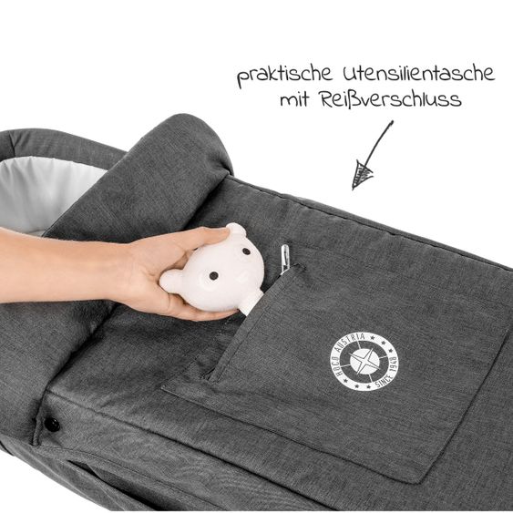 Hoco 3 in 1 Babywanne Exklusiv - Linen Dark Grey