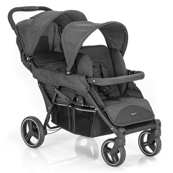 Hoco Geschwister- & Zwillingskinderwagen Tandem Exklusiv - Linen Dark Grey