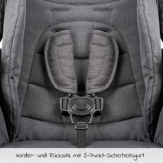 Hoco Geschwister- & Zwillingskinderwagen Tandem Exklusiv - Linen Dark Grey