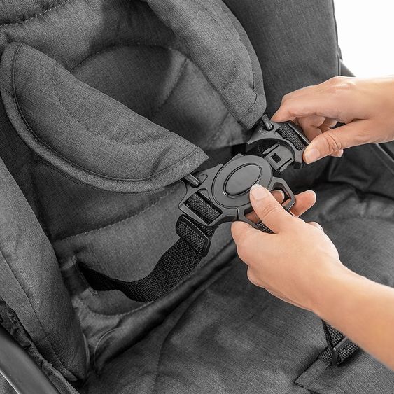 Hoco Geschwister- & Zwillingskinderwagen Tandem Exklusiv - Linen Dark Grey