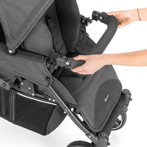 Hoco Geschwister- & Zwillingskinderwagen Tandem Exklusiv - Linen Dark Grey