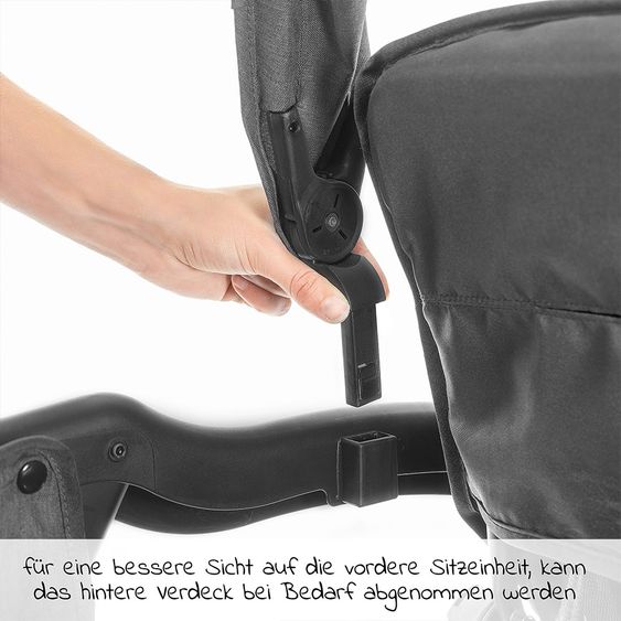 Hoco Geschwister- & Zwillingskinderwagen Tandem Exklusiv - Linen Dark Grey